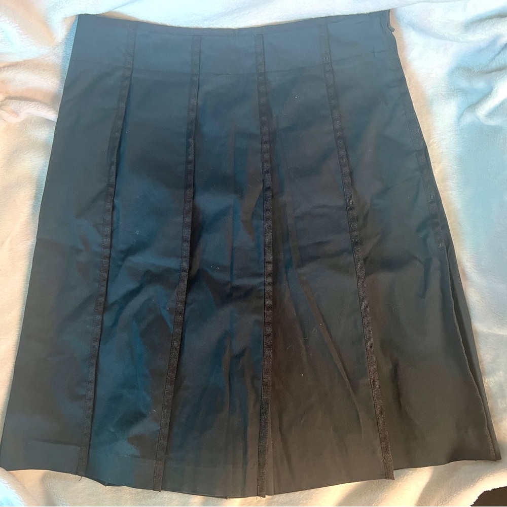 Moda International Women’s Navy Blue Cotton Twill Panel Fit-n-Flare Skirt! Chic!